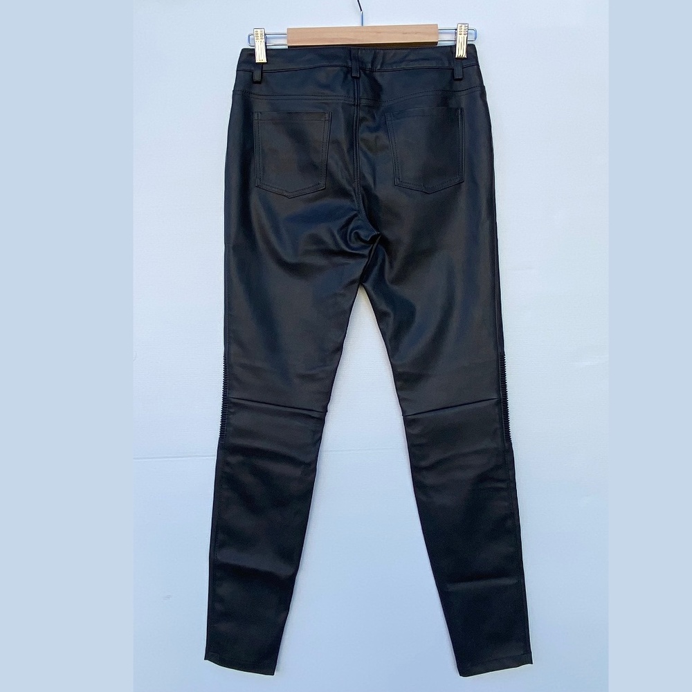 SPORTSGIRL Womens Size XS Dark Grey Faux Leather Look Biker Skinny Pants - Picture 2 of 14